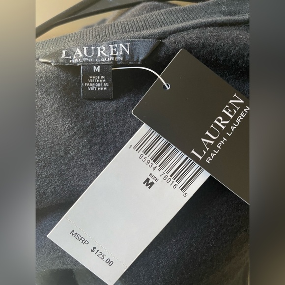 NWT Lauren Ralph Lauren sweatshirt Fleece Drop-Waist Dress size medium - Picture 8 of 8